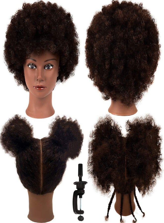 Amethyst Mannequin Head with 100% Human Hair - Afro Style for Braiding & Styling Practice - Image 1